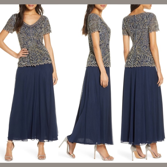 NEW Pisarro Nights Embellished Beaded Mock Gown‎ 8 - Picture 1 of 12